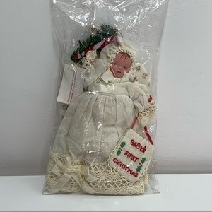 Vtg House of Hatten Baby First Christmas Ornament